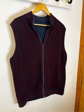 Tommy Bahama Reversible Sweater Vest in Deep Plum and Navy